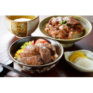 画像: 北海道産　牛ステーキ丼＆豚丼